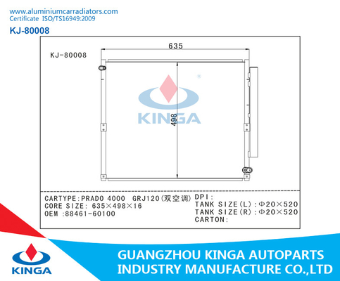 88461-60100 Full Aluminum Condenser Prado 4000 Grj120 Air Conditioner Condenser supplier