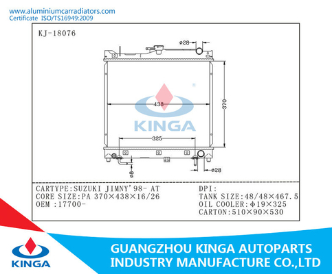 17700- OEM Number Automobile Suzuki Radiator Air Conditional Parts JIMNY 98 supplier