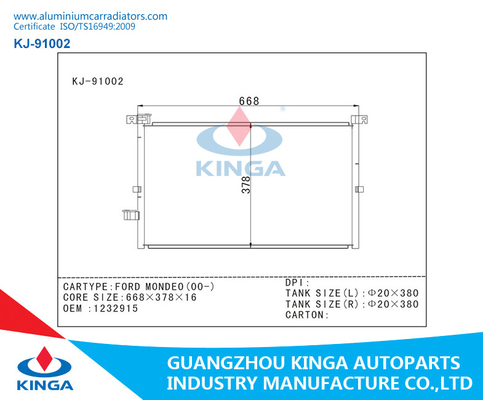 Aluminum AC Condenser Of FORD MONDEO(00-) WITH OEM 1232915 Auto Spare Parts supplier