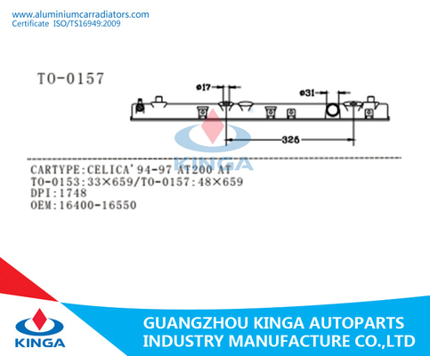 Auto Spare Parts Radiator Plastic Tank Repair For TOYOTA CELICA'94-97 AT200 AT supplier