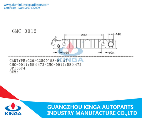 PA66 G30 / G3500 1988-1991 AT Plastic Radiator Tank Repair Kit 58×472mm supplier