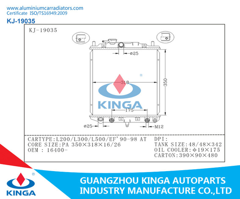 Aluminum DAIHATSU Auto Radiators For L200 / L300 / L500 / EF'960-98 AT supplier