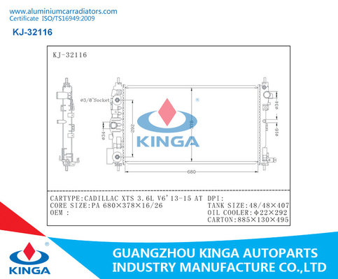 Humidity Resistance Aluminium Car Radiators For Cadillac Xts 3.6L V6'13-15 At supplier
