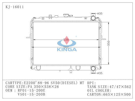 High Performance E2200 Mazda Radiator Replacement OEM , Genuine Mazda Spare Parts supplier