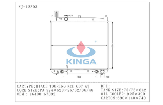 Auto Spare Parts Radiator for Hiace Touring Kch CD7 Auto Transmission supplier