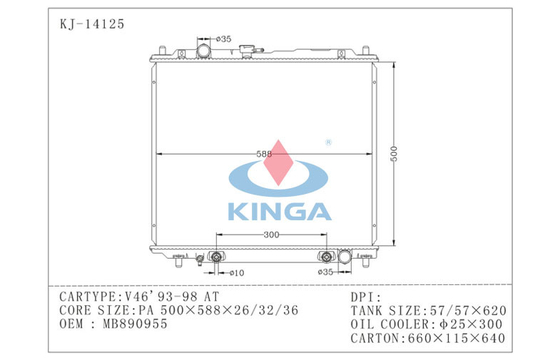 Original Car Auto Parts Heat Radiator For OEM MB890955 Mitsbuishi V46 1993 , 1998 AT supplier